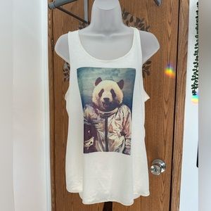 Panda bear astronaut racer back tank top. Never worn.